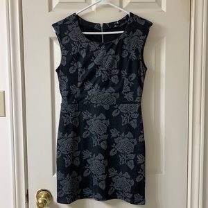 🌷3 for$25🌷XXI, US M, Black & Grey Floral Sleeveless Lined Bodycon Mini Dress